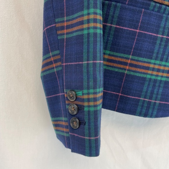 Merona Blazer Plaid Blue Green Women’s Size 4 – Like New - Picture 14 of 14